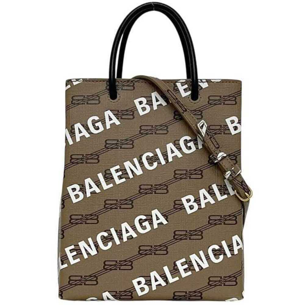 Balenciaga Shoulder Bag Shopping Beige Monogram Leather